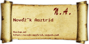 Novák Asztrid névjegykártya
